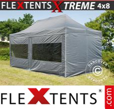 Pop up canopy Xtreme 4x8 m Grey, incl. 6 sidewalls