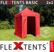 Pop up canopy Basic, 2x2 m Red, incl. 4 sidewalls