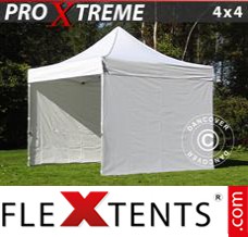 Pop up canopy Xtreme 4x4 m White, Flame retardant, incl. 4 sidewalls